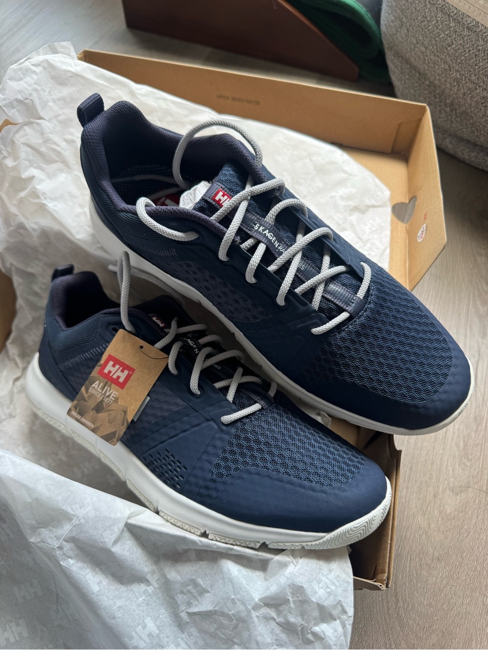 Helly Hansen Navy and White Men's Athletic Sneakers